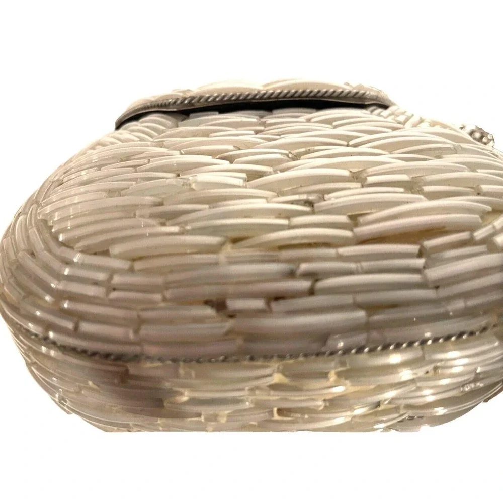 Vintage Glass Mosaic Evening Bag Small Crossbody Purse Flap Latch Chain‎ Strap